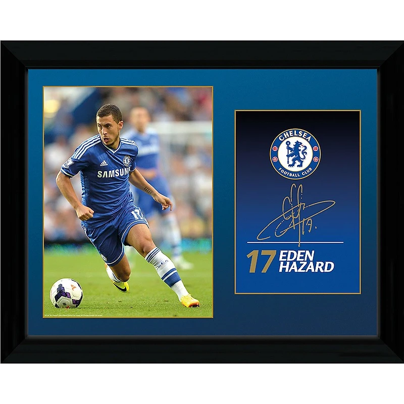 EPL 18x14 Player Frame Mounted Collage Eden Hazard Chelsea