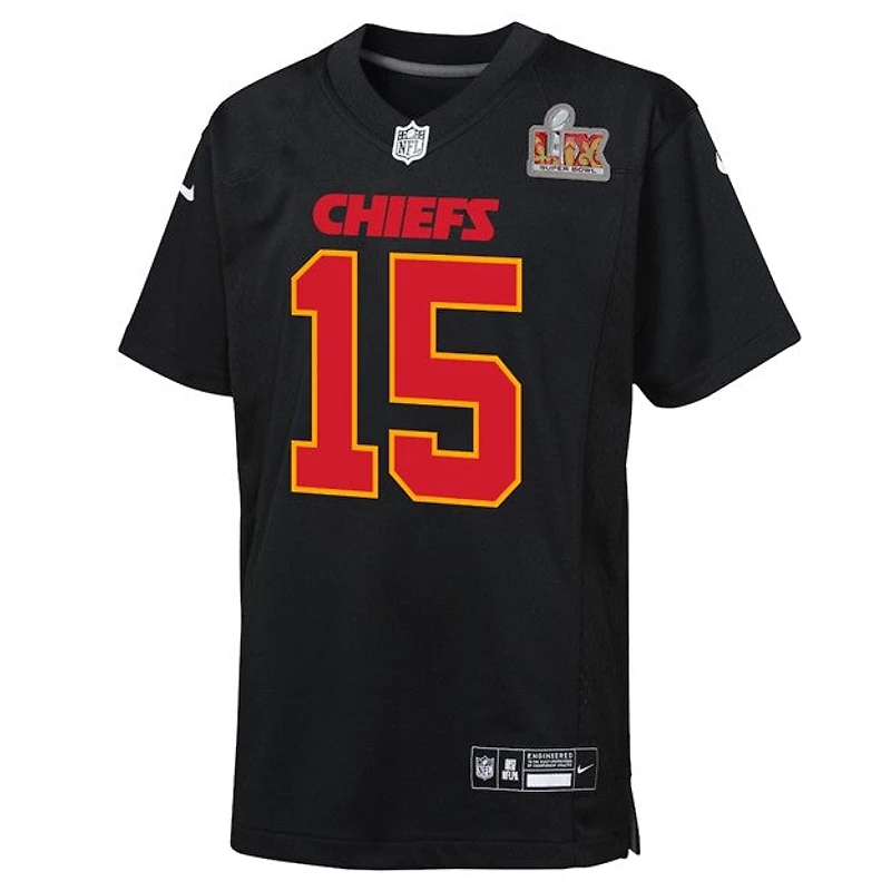 NFL Youth Player Fashion Jersey Super Bowl LIX Carbon Black Patrick Mahomes Chiefs