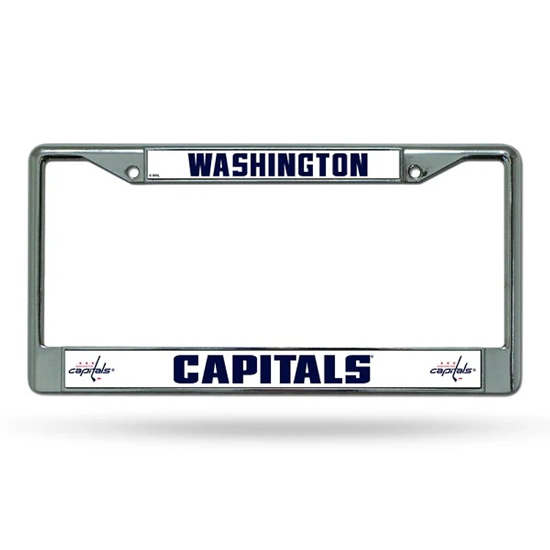 NHL License Plate Frame Chrome Capitals
