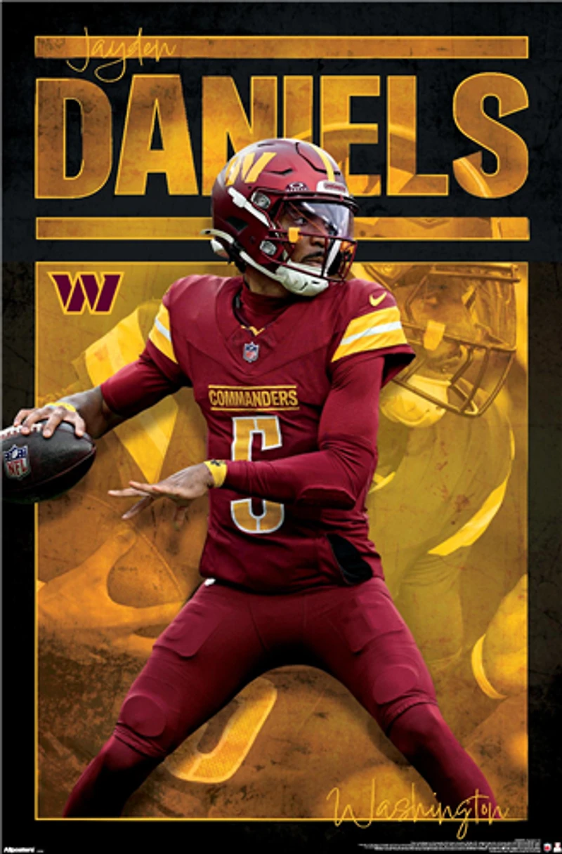 NFL Player Wall Poster Jayden Daniels Commanders