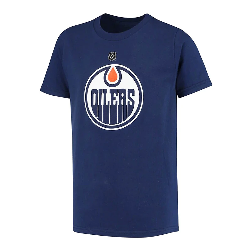 NHL Youth T-Shirt Primary Logo Home Royal Blue Oilers