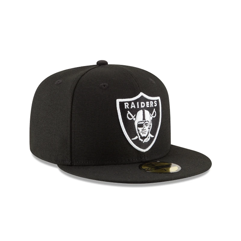 NFL Hat 5950 Basic Black and White Raiders