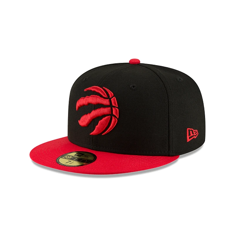 NBA Hat 5950 Basic Two Tone Raptors (Black and Red)