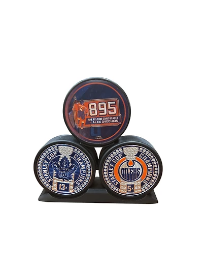Puck Display Stand 3 Pucks Black