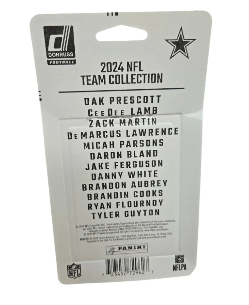 NFL 2024 Panini Trading Cards Donruss Team Set Cowboys