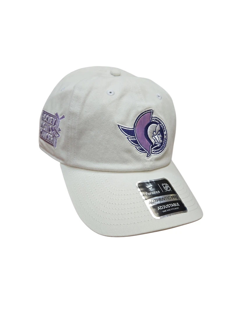 NHL Hat Adjustable Relaxed Fit Hockey Fights Cancer Senators