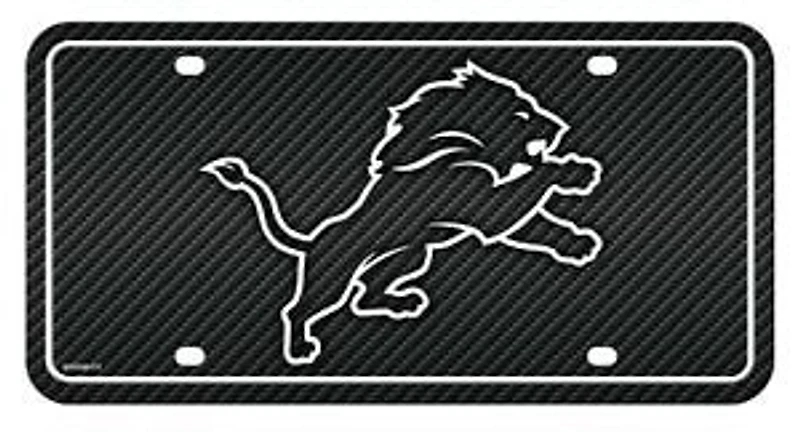NFL License Plate Metal Carbon Fiber Design Lions