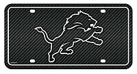 NFL License Plate Metal Carbon Fiber Design Lions
