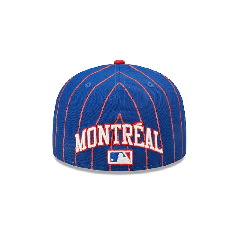 MLB Hat 5950 Cooperstown Birdcage Pinstripes Expos (Royal Blue & Red) (Copy)