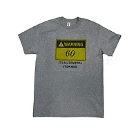 Age T-Shirt 60 Years Old Warning Sign (Grey)