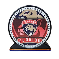 Puck Display Stand Gold, Red & Blue
