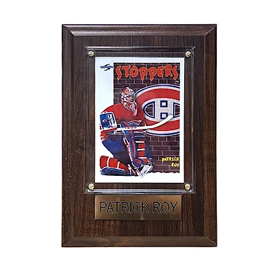 NHL Collectible Plaque with Card 4x6 Stoppers Patrick Roy Canadiens