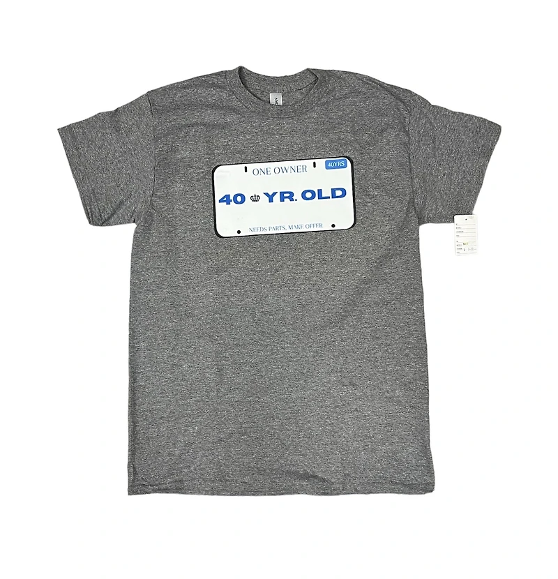Age T-Shirt 40 Years Old License Plate (Grey)