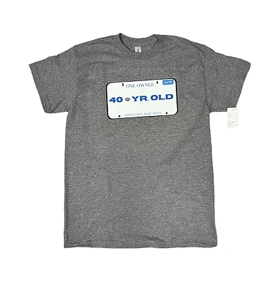 Age T-Shirt 40 Years Old License Plate (Grey)