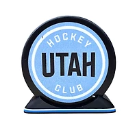 Puck Display Stand White & Light Blue
