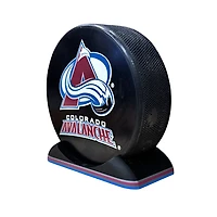 Puck Display Stand Silver, Magenta and Blue
