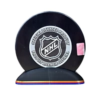 Puck Display Stand Gold, Red & Blue