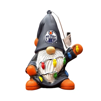 NHL Ornament Gnome With Lights Oilers