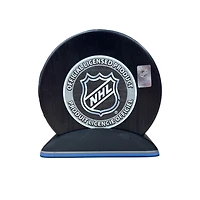 Puck Display Stand Silver, Grey & Blue