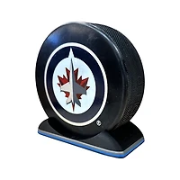 Puck Display Stand Silver, Grey & Blue