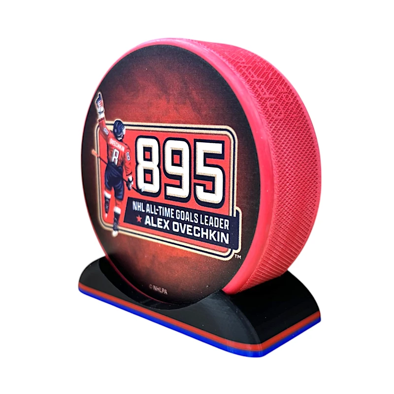 Puck Display Stand Red & Blue