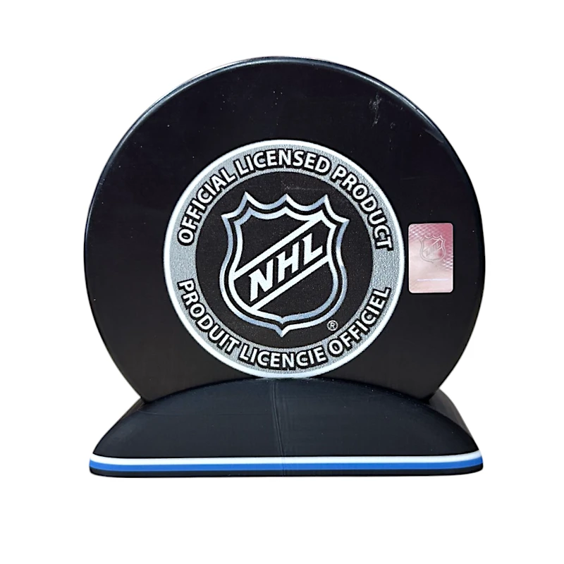 Puck Display Stand White & Light Blue