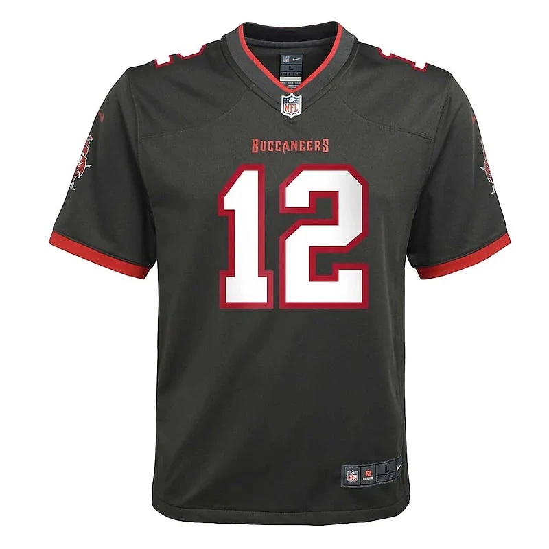 NFL Youth Player Game Jersey Alt Pewter Tom Brady Buccaneers