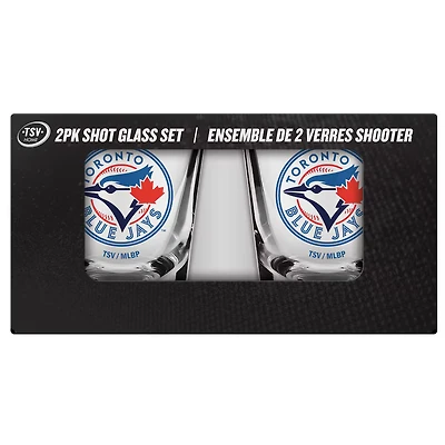 MLB 2 Pack Shot Glass 2oz Clear Blue Jays
