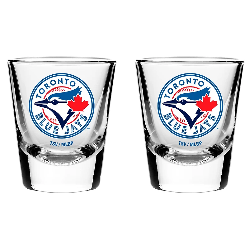 MLB 2 Pack Shot Glass 2oz Clear Blue Jays