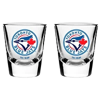 MLB 2 Pack Shot Glass 2oz Clear Blue Jays