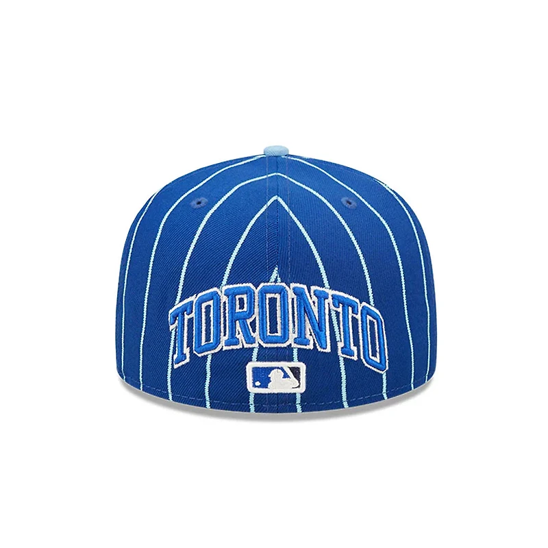 MLB Hat 5950 Birdcage Pinstripes Blue Jays (Royal & Powder)
