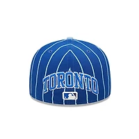MLB Hat 5950 Birdcage Pinstripes Blue Jays (Royal & Powder)