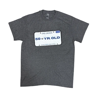 Age T-Shirt 50 Years Old License Plate (Grey)