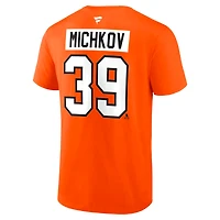 NHL Player T-Shirt Authentic Stack Matvei Michkov Flyers (Orange)
