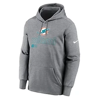 NFL Hoodie Heather Gray Pull Over Performance 2024 Dolphins