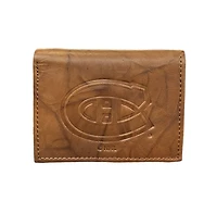NHL Wallet Leather Embossed Tri-Fold Canadiens (Brown)