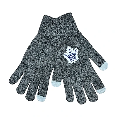 NHL Tech Gloves Charcoal Grey Maple Leafs
