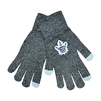 NHL Tech Gloves Charcoal Grey Maple Leafs
