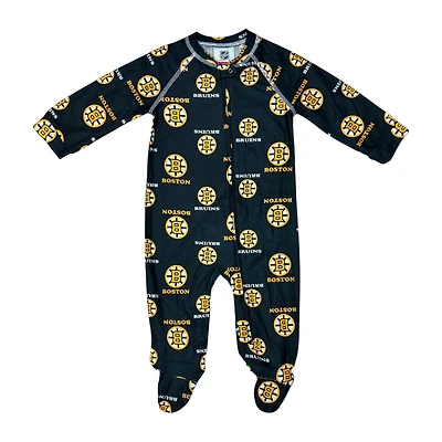 NHL Infant Onesie Raglan Zip Up Bruins