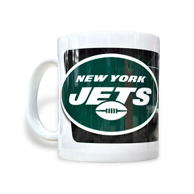 NFL Coffee Mug Subl. 11 oz C-Handle White Jets