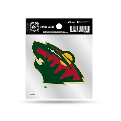 NHL Clear Backer Decal 4x4 Wild