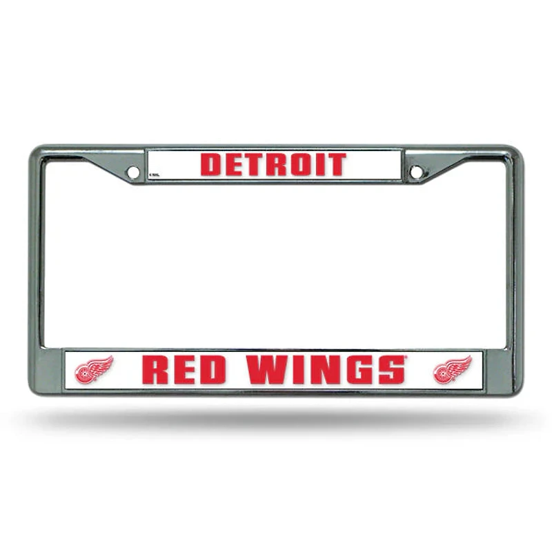NHL License Plate Frame Chrome Red Wings