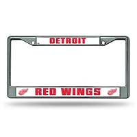 NHL License Plate Frame Chrome Red Wings