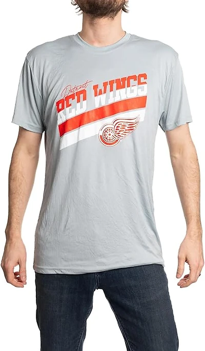 NHL T-Shirt Performance Rashguard Stripes Red Wings