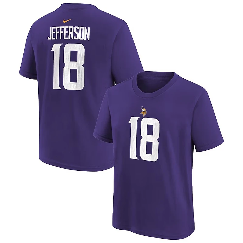 NFL Youth Player T-Shirt Name And Number Justin Jefferson Vikings