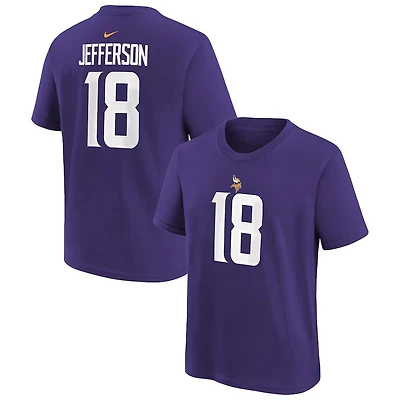 NFL Youth Player T-Shirt Name And Number Justin Jefferson Vikings