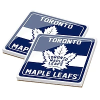 NHL 2 Pack Ceramic Coaster Set Stripe Maple Leafs