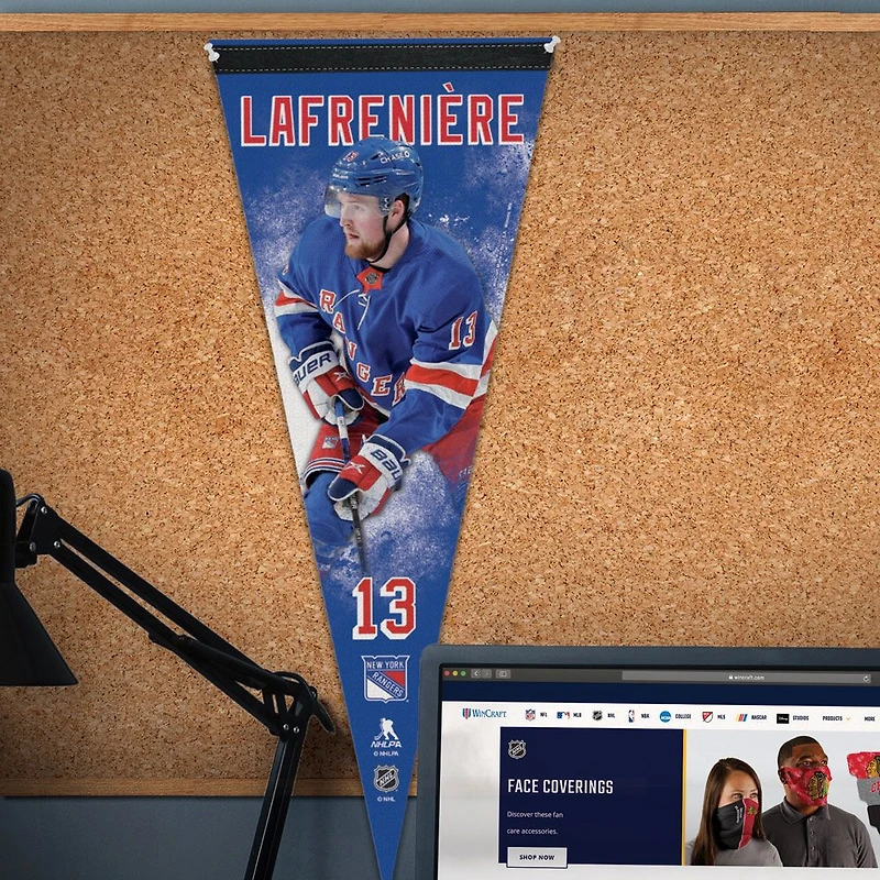 NHL Player Felt Pennant Alexis Lafrenière Rangers