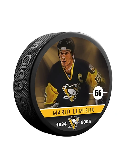 NHL Alumni Player Puck Mario Lemieux Penguins