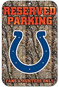NFL Parking Sign Reserved Hunters Colts